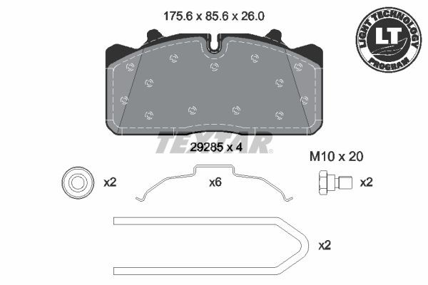 Гальмівні колодки Textar 2928501 ціна, від 65.38 USD