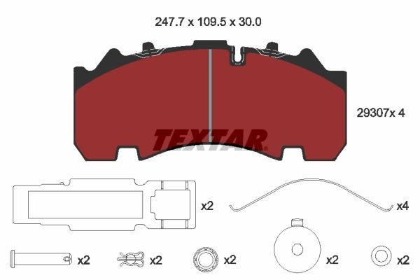 Задні гальмівні колодки Textar 2930701 ціна, від 41.85 USD