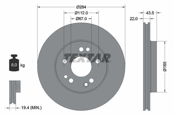 92031900 Textar Гальмо дискове переднє