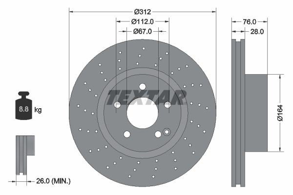 92099305 Textar Гальмо дискове переднє
