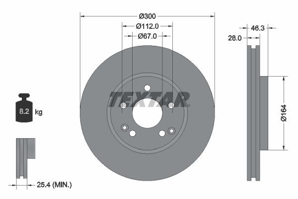 Диск переднього гальма Textar 92106000 ціна, від 41.80 USD