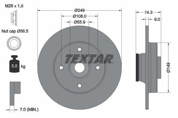 92194103 Textar Дискові гальма