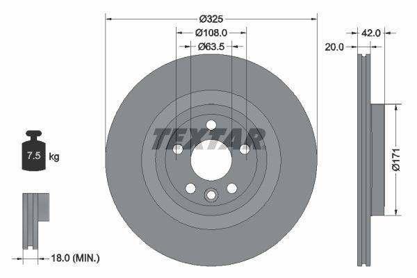 92314305 Textar Дискові гальма
