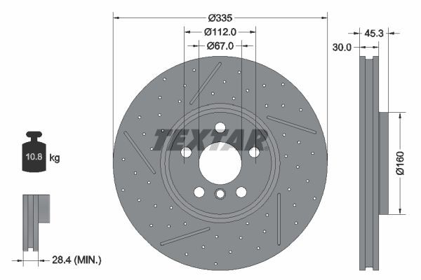 92317105 Textar Гальмо дискове переднє