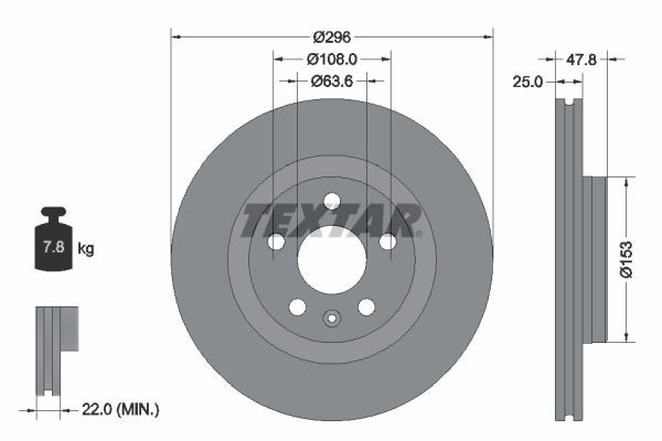 92323905 Textar Гальмо дискове переднє