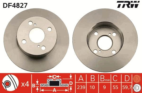 Задні дискові гальма TRW DF4827 ціна, від 19.51 USD