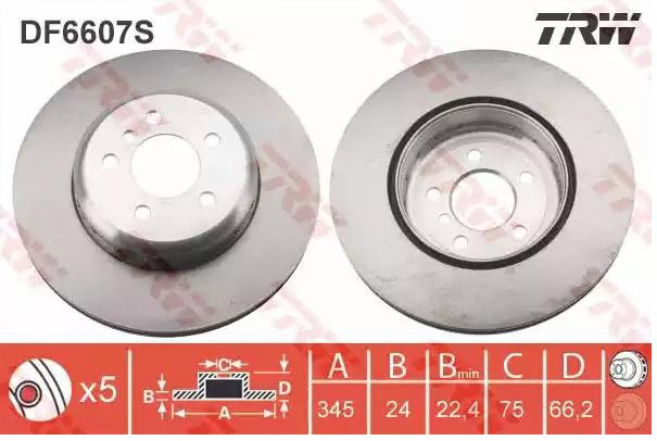 Задні дискові гальма TRW DF6607S ціна, від 115.77 USD