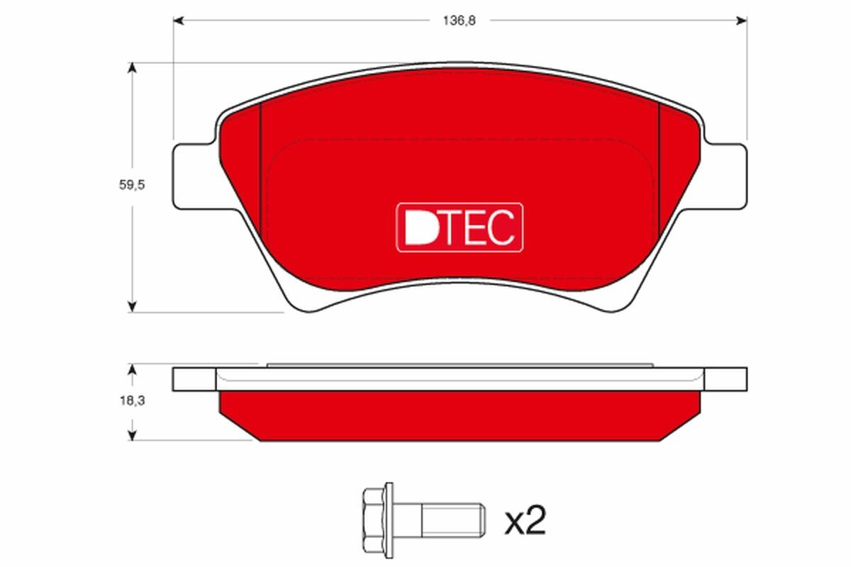 GDB1552DTE TRW Передні гальмівні колодки