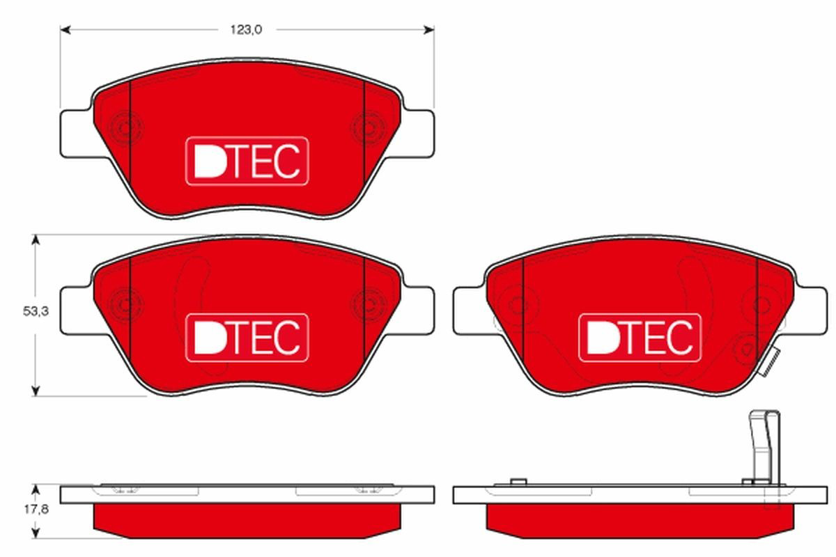 GDB1700DTE TRW Передні гальмівні колодки