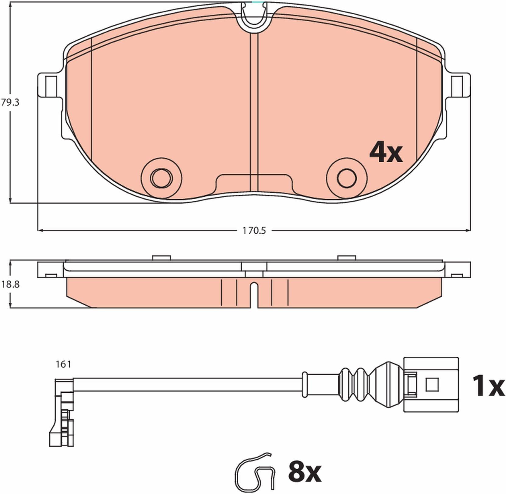Тормозні колодки Volkswagen Transporter T6