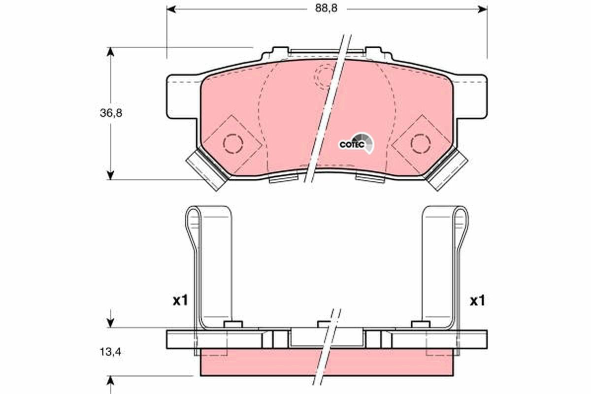 GDB3174 TRW Колодки гальмівні задні, дискові