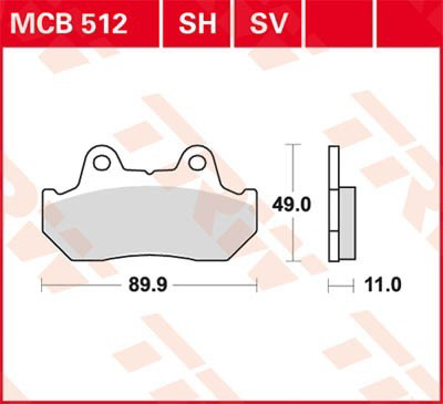Гальмівні колодки TRW MCB512 ціна, від 31.40 USD
