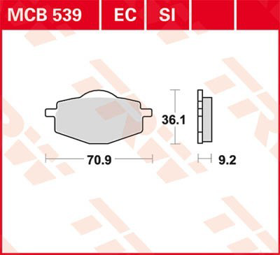 Гальмівні колодки TRW MCB539 ціна, від 24.61 USD