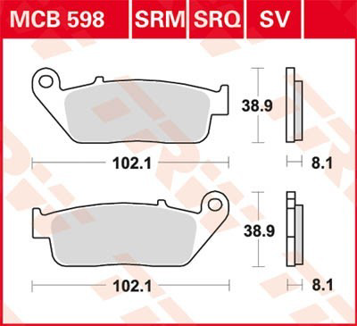 Гальмівні колодки TRW MCB598SRM ціна, від 28.95 USD