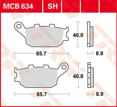 Купити MCB634SH TRW Задні колодки
