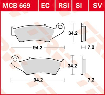 MCB669RSI TRW Передні гальмівні колодки