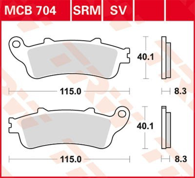 Задні гальмівні колодки TRW MCB704SRM ціна, від 42.98 USD