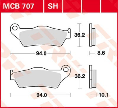 Передні тормозні колодки MCB707SH TRW