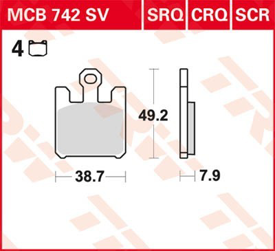 MCB742SV TRW Передні гальмівні колодки