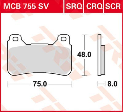MCB755SV TRW Передні гальмівні колодки