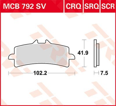 MCB792SV TRW Передні гальмівні колодки