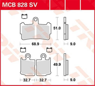MCB828SV TRW Передні гальмівні колодки