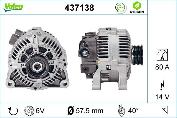 437138 VALEO Авто генератор