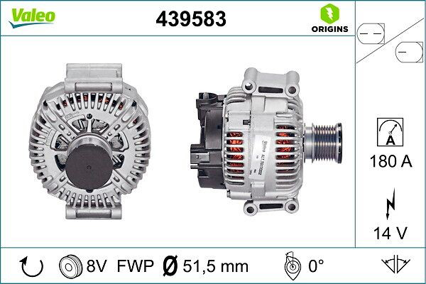 Генератор VALEO 439583 ціна, від 146.84 USD