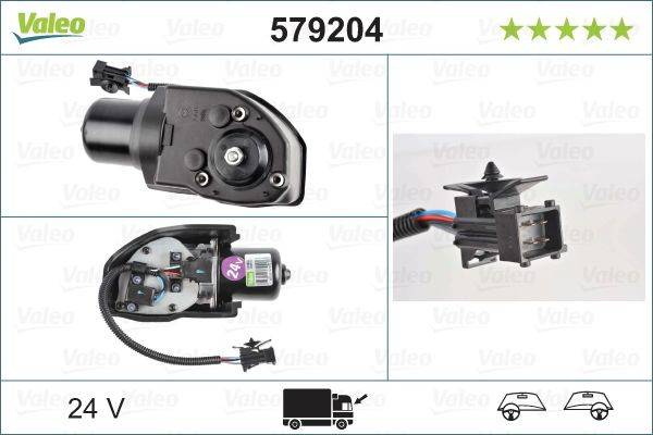 Двигун склоочисника лобового скла (трапеції) 579204 VALEO