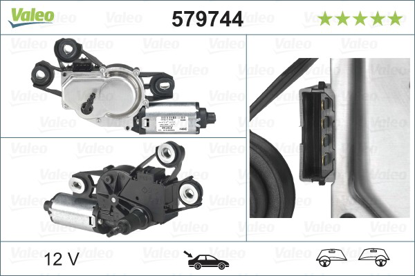 Купити 579744 VALEO Двигун склоочисника заднього скла
