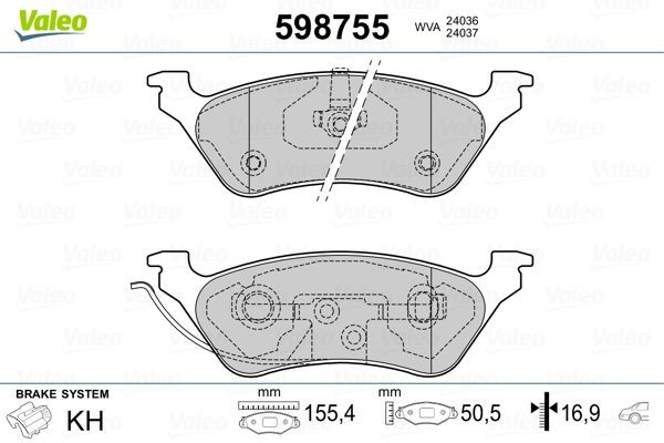 Задні гальмівні колодки VALEO 598755 ціна, від 27.91 USD