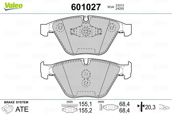 Гальмівні колодки VALEO 601027 ціна, від 56.05 USD