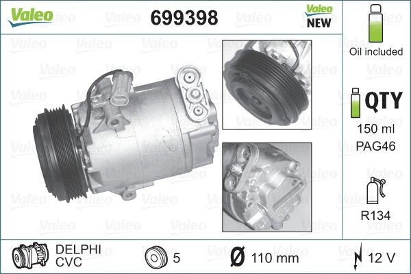 Компресор системи кондиціювання Volvo 9196952 ціна, від 278.66 USD