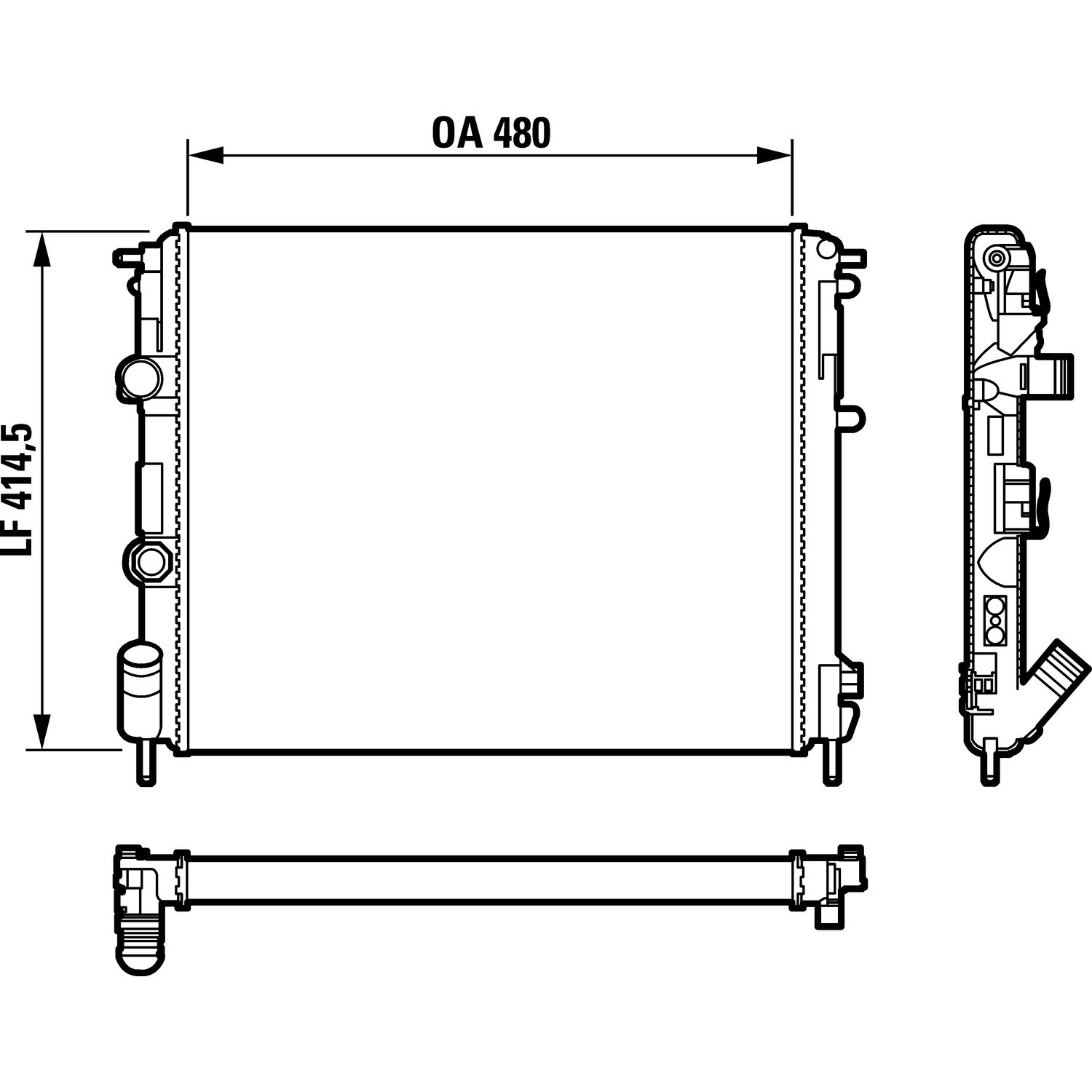 Радіатор основний Polcar 6016081 ціна, від 32.14 USD