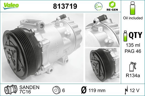 813719 VALEO Компресор холодоагенту