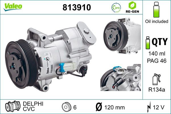 Компресор системи кондиціювання VALEO 813910 ціна, від 117.71 USD