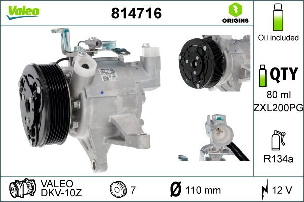 Насос кондиціонера VALEO 814716