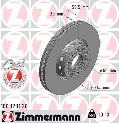100123120 Zimmermann Гальмо дискове переднє