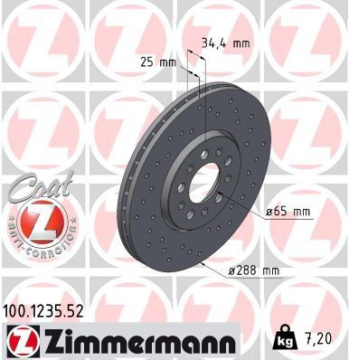 Купити 100123552 Zimmermann Ротор гальмівний