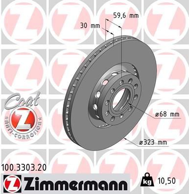 100330320 Zimmermann Гальмо дискове переднє