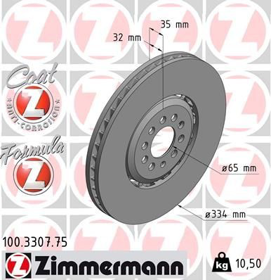 100330775 Zimmermann Гальмо дискове переднє