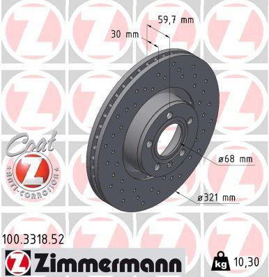 100331852 Zimmermann Гальмо дискове переднє