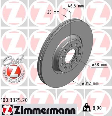 100332520 Zimmermann Гальмо дискове переднє