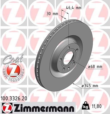 100332620 Zimmermann Гальмо дискове переднє