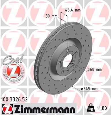 100332652 Zimmermann Гальмо дискове переднє