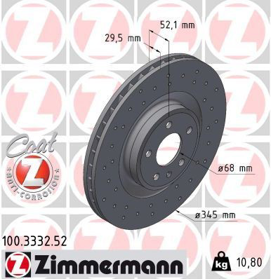 100333252 Zimmermann Гальмо дискове переднє