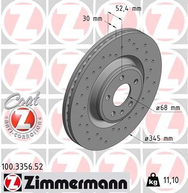 100335652 Zimmermann Гальмо дискове переднє