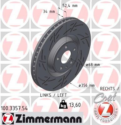 100335754 Zimmermann Гальмо дискове переднє