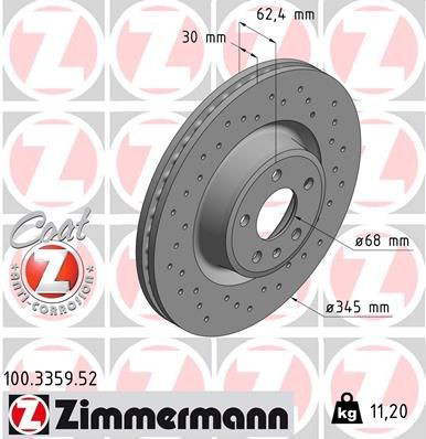 100335952 Zimmermann Гальмо дискове переднє