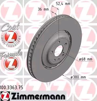 100336375 Zimmermann Гальмо дискове переднє